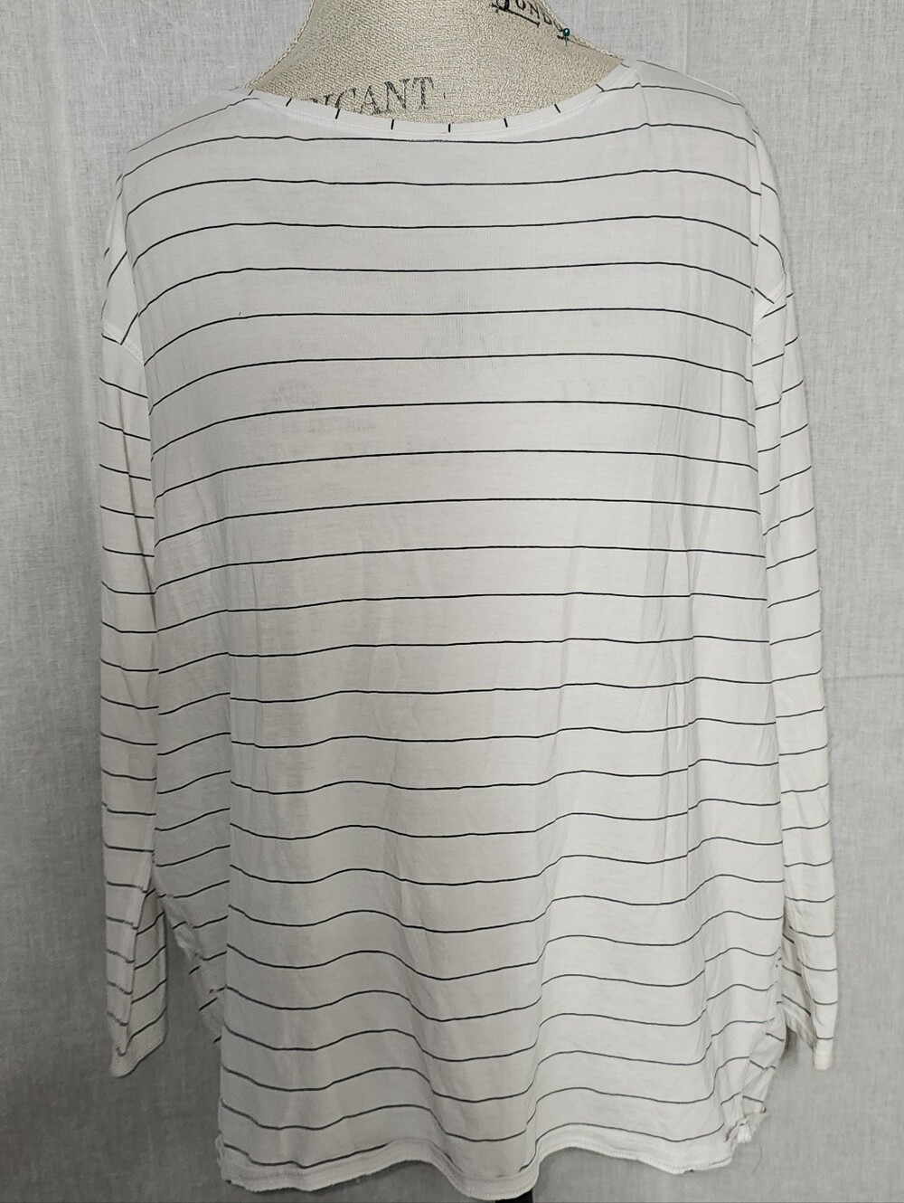 lululemon athletica White Long-Sleeve Tee with Thin Black Stripes